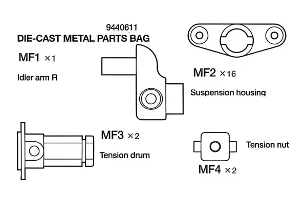 Tamiya Die Cast Parts Bag For 56022