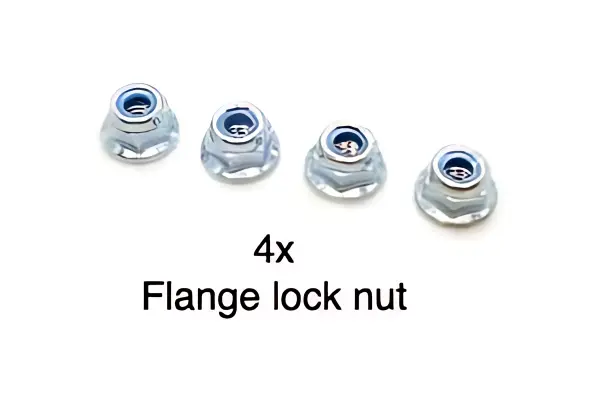 Tamiya 4mm Flange Lock Nut (4Pcs) — image 1 of 2