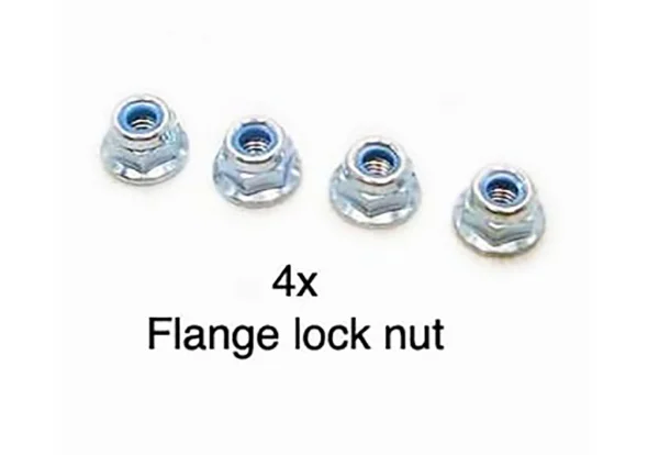 Tamiya 4mm Flange Lock Nut (4Pcs)