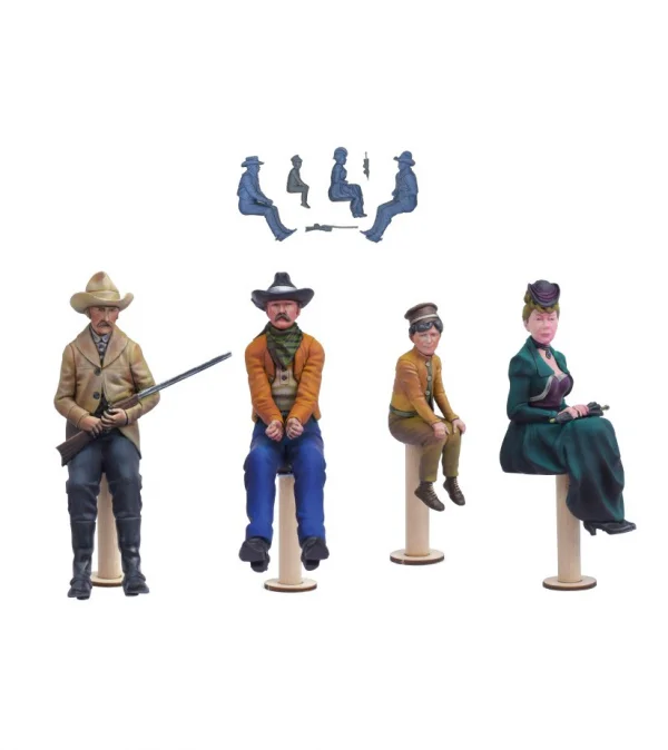 Set of 4 Wild West 1:12 Stagecoach Figures for AL20345 — image 5 of 23