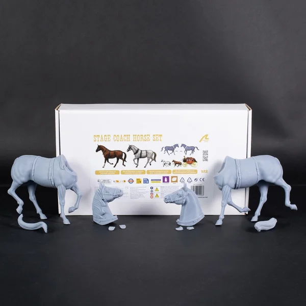 Set of 2 Wild West 1:12 Stagecoach Horses for AL20345 — image 11 of 11