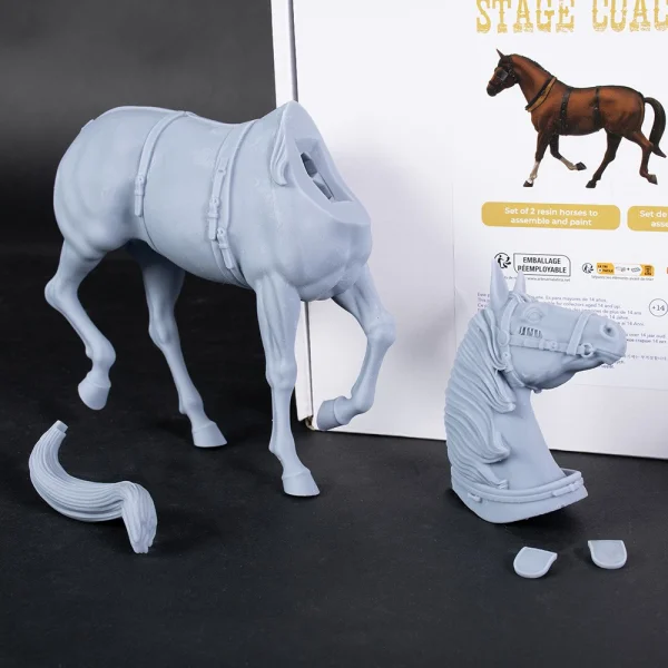 Set of 2 Wild West 1:12 Stagecoach Horses for AL20345 — image 3 of 11