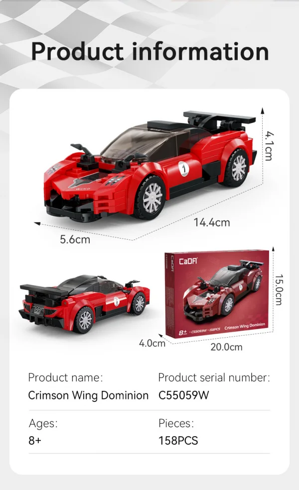 Crimson Wing Racing Car - 158 pcs