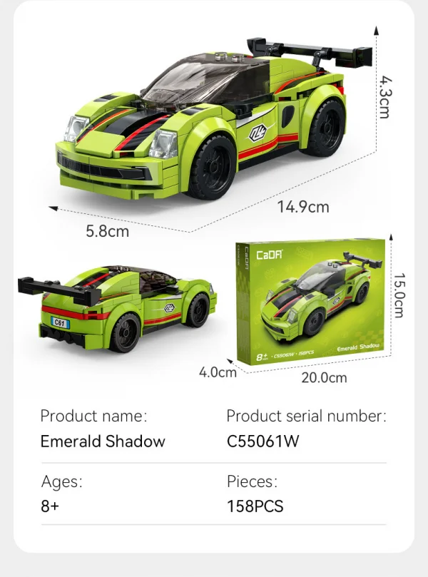 Emerald Shadow Sprint Racing Car - 158 pcs