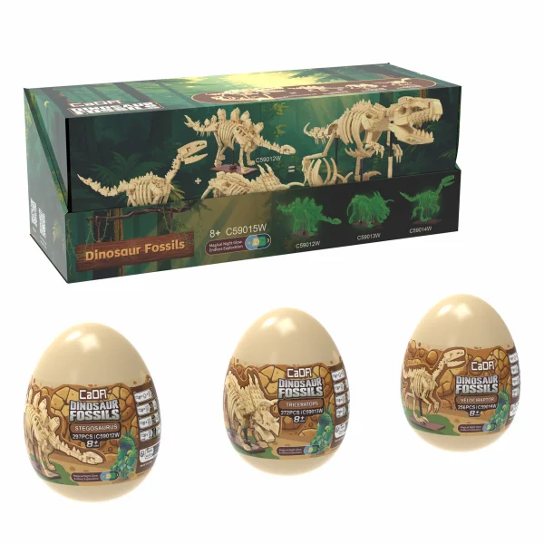 Tray of 3 Dinosaur Eggs with Stegosaurus - Triceratops & Velociraptor &mdash; image 10 of 10