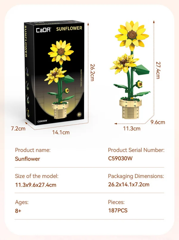 Sunflower Building Block Planter - 187 pcs — image 2 of 7