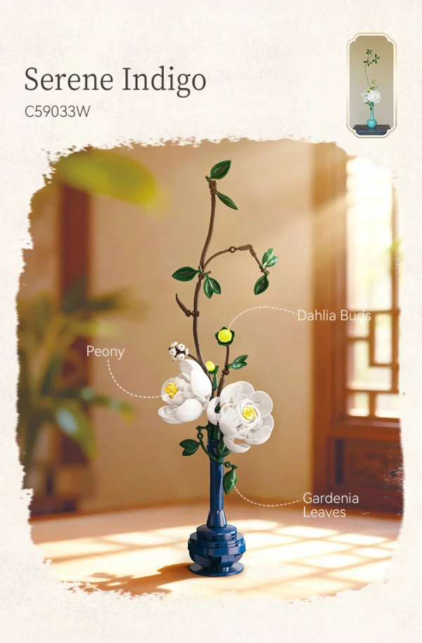 Oriental Floral Art: Serene Indigo - 324 pcs