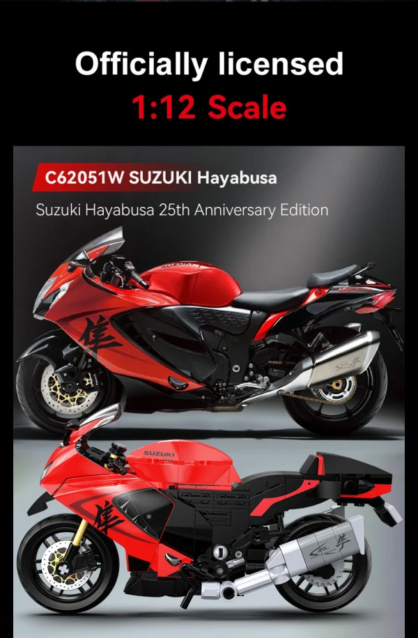 1:12 Suzuki Hayabusa Motorbike - 299 pcs — image 2 of 10