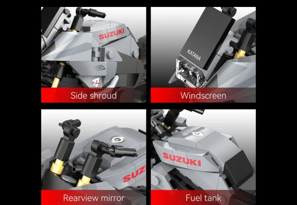 1:12 Suzuki Katana Motorbike - 310 pcs — image 3 of 10