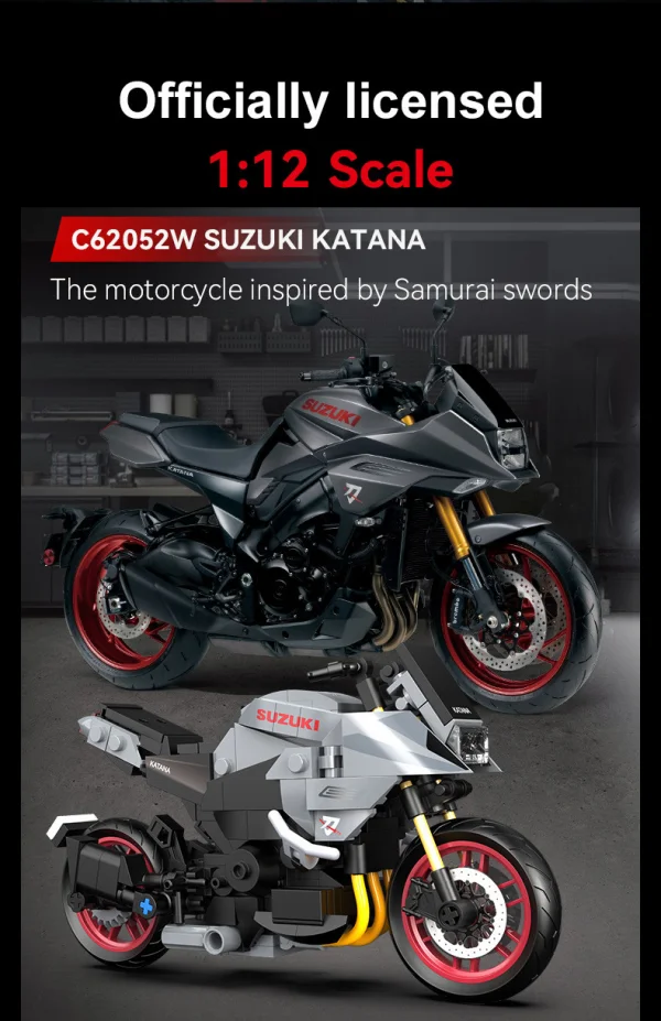 1:12 Suzuki Katana Motorbike - 310 pcs — image 2 of 10