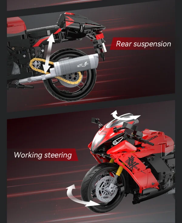 1:6 Suzuki Hayabusa Motorbike - 1043 pcs — image 3 of 12
