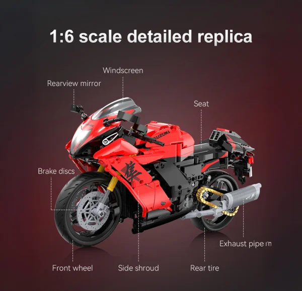 1:6 Suzuki Hayabusa Motorbike - 1043 pcs — image 6 of 12