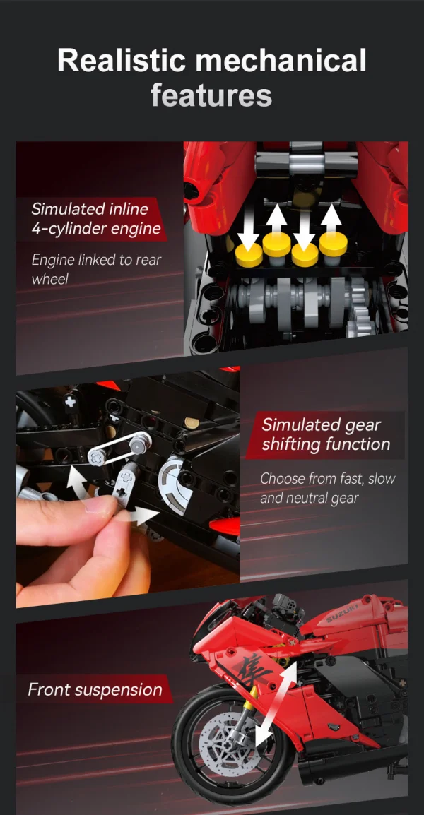 1:6 Suzuki Hayabusa Motorbike - 1043 pcs — image 4 of 12