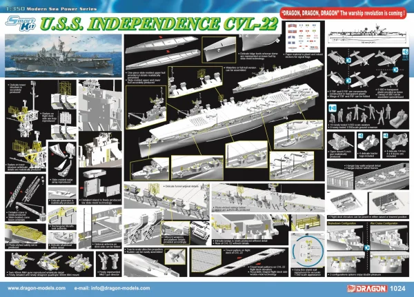 Dragon U.S.S Indepen Cvl-22 S Kit Discc — image 2 of 2