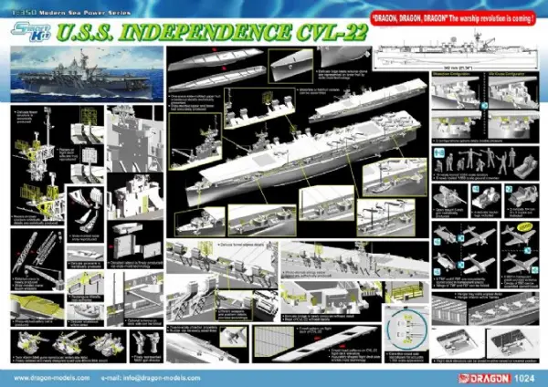 Dragon U.S.S Indepen Cvl-22 S Kit Discc &mdash; image 3 of 3