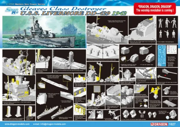 Dragon Uss Livermore Dd-429 1942 Ltd