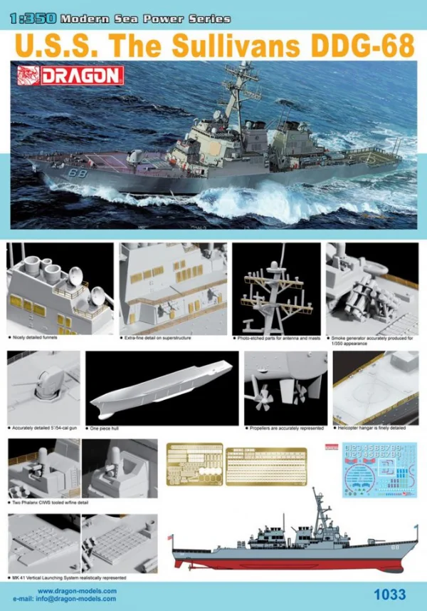Dragon 1/350 Uss The Sullivans Ddg-68