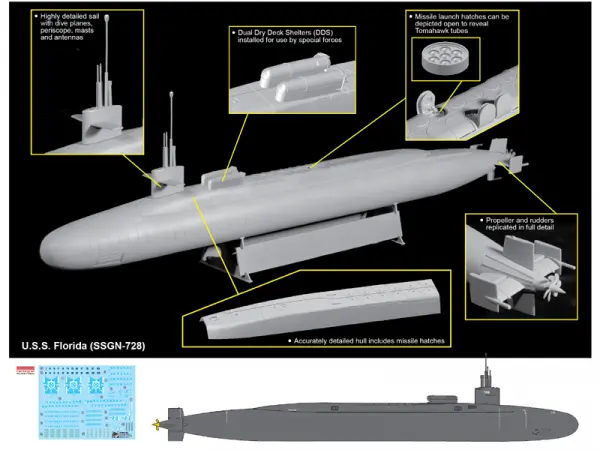 Dragon 1/350 Uss Florida Ssgn 728 &mdash; image 3 of 4