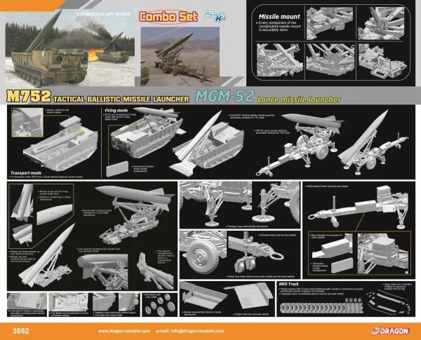 Dragon 1/35 M752 Tactical Ballistic Missile Launcher + MGM-52 Lance Missile Launcher