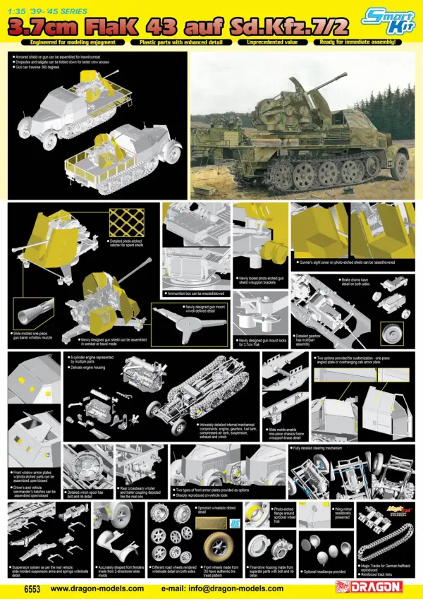 Dragon 1/35Sd.Kfz 7 W/3.7Cm Flak — image 9 of 11