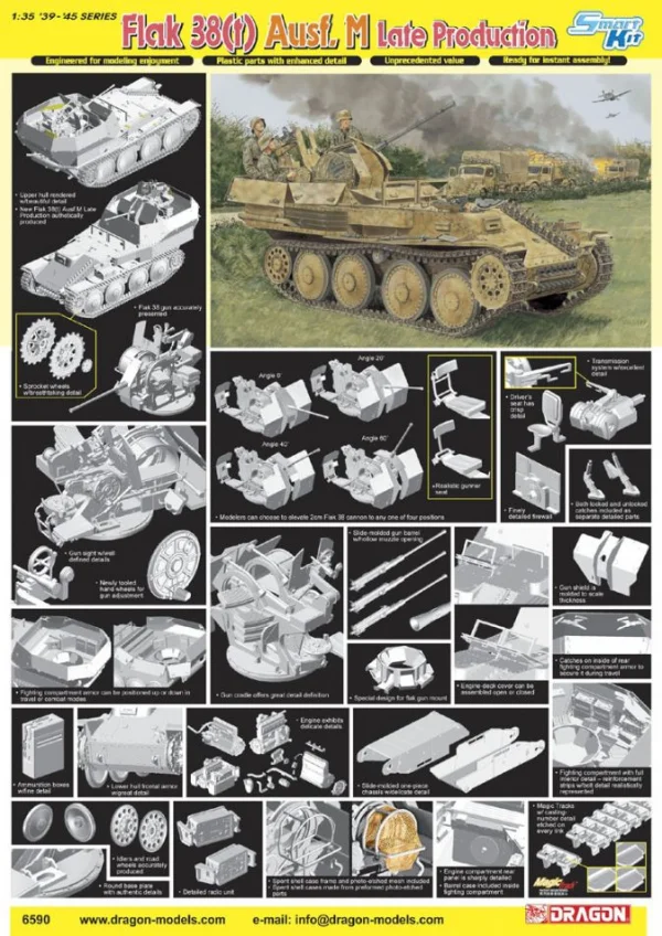 Dragon 1/35 Flak 38(T)Ausf M Late Discc