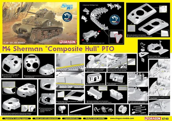 Dragon 1/35 M4 Sherman Composite Hull Pto — image 2 of 2