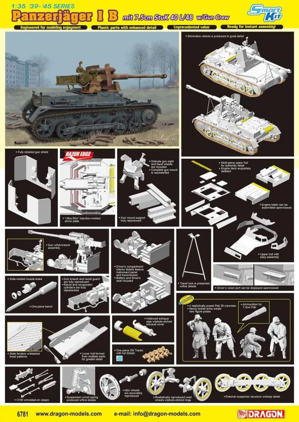 Dragon 1/35 Panzerjager Ib With Stuk 4O L