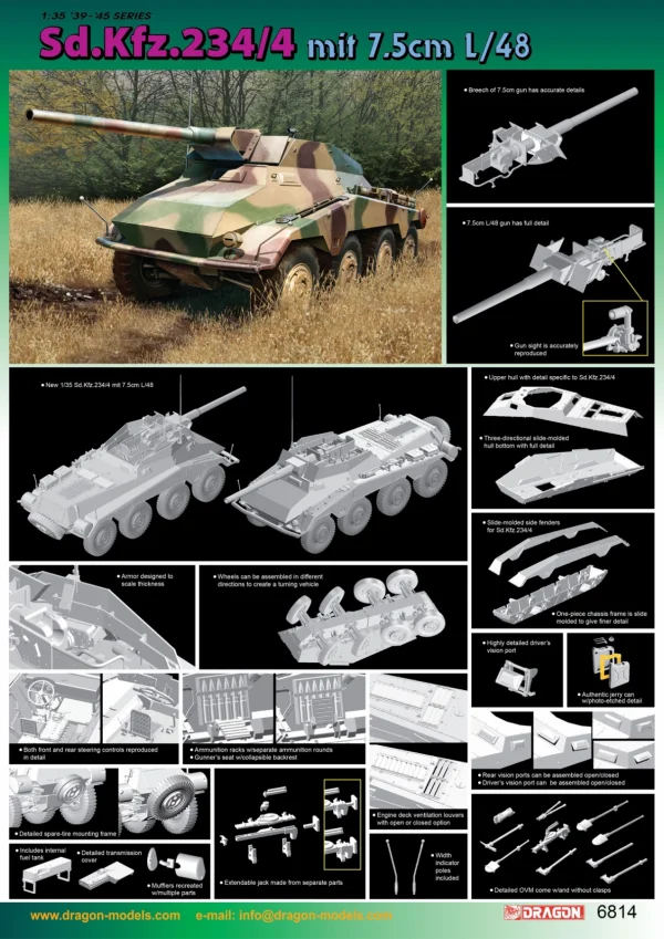 Dragon 1/35 Sd Kfz 234/4 With 7.5Cm L/48
