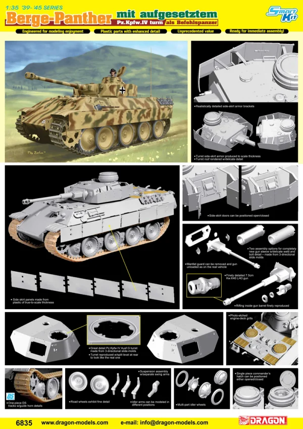 Dragon 1/35 Bergepanther Mit Aufgesetztem