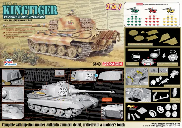 Dragon Sd.Kfz182 Kingtiger Henschel Zimeri — image 5 of 5