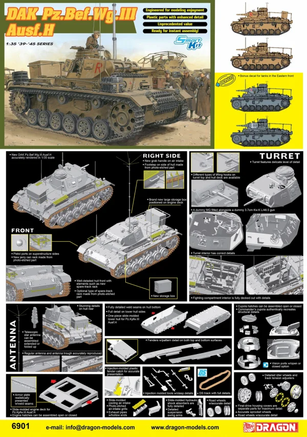 Dragon 1/35 Dak Pz.Bef.Wg III Ausf H