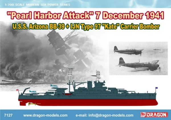 Dragon 1/700 Uss Arizona BB-39 W/Type 97 — image 3 of 3