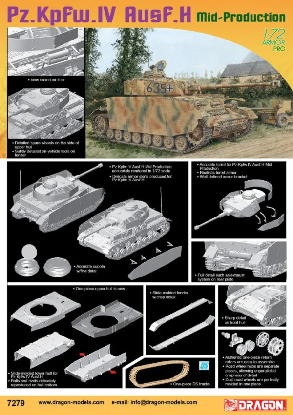 Dragon 1/72 Pz IV Ausf H Mid Production