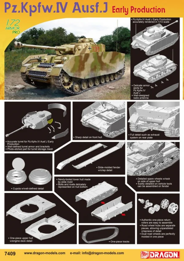 Dragon 1/72 Pz.Kpfw IV Ausf J Early Prod