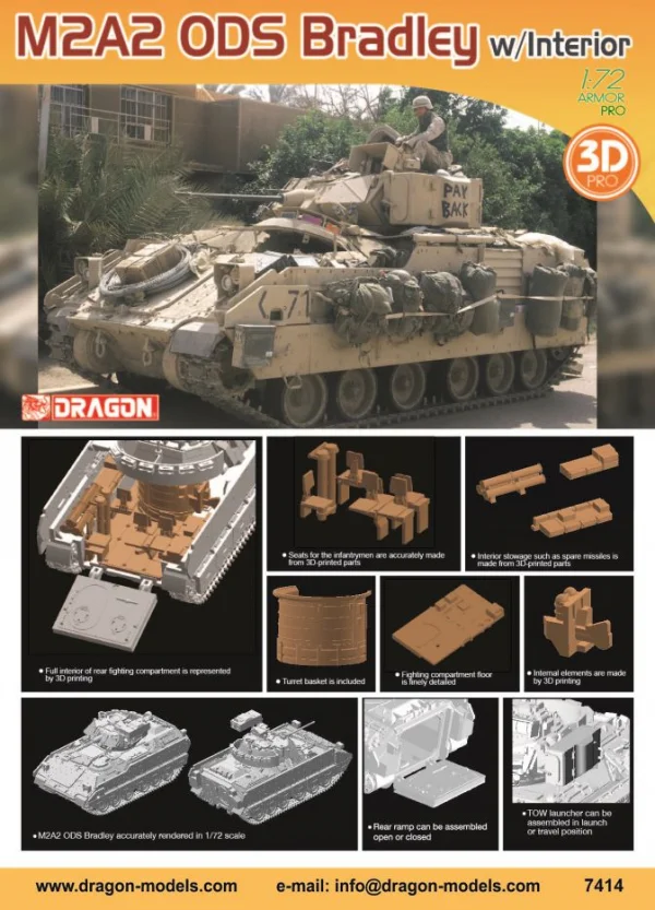 Dragon 1/72 M2A2 Ods Bradley W/Interior — image 2 of 2