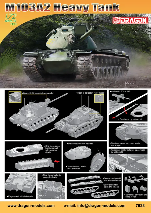 Dragon 1/72 M103A2 Heavy Tank — image 5 of 5