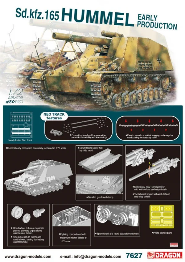 Dragon 1/72 Sdkfz 165 Hummel Early Prod