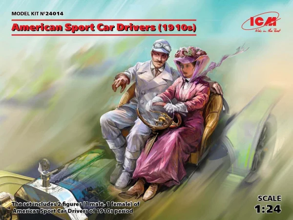 American Sport Car Drivers (1910s) 1 Male - 1 Female Figures