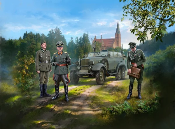 Type G4 with MG 34 & German Staff Personnel 3 Figures