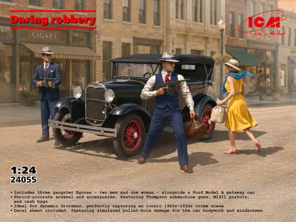 ‘Daring Robbery’ Ford Model A with 3 Gangster Figures &mdash; image 12 of 13