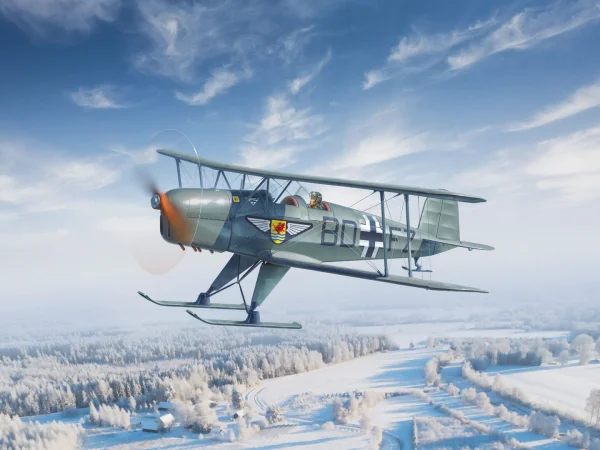 Bücker Bü 131D (Winter Version) - WWII German Training Aircraft