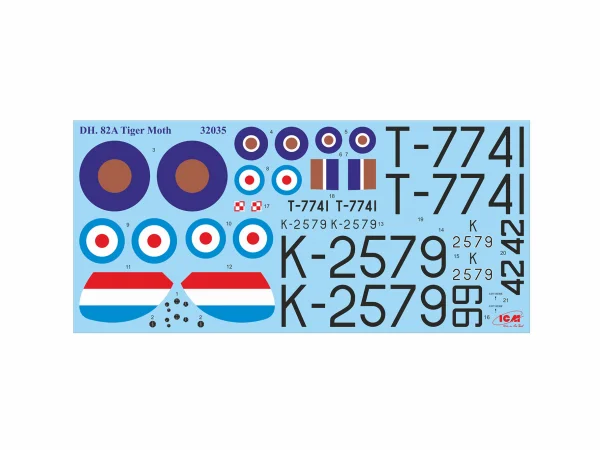 DH. 82A Tiger Moth Aircraft with WWII RAF Cadets (4 Figures)