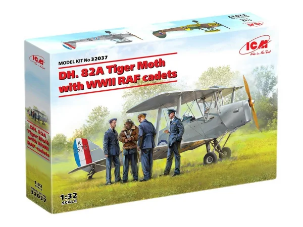 DH. 82A Tiger Moth Aircraft with WWII RAF Cadets (4 Figures)