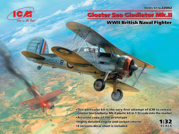 Gloster Sea Gladiator Mk.II - WWII British Naval Fighter Plane