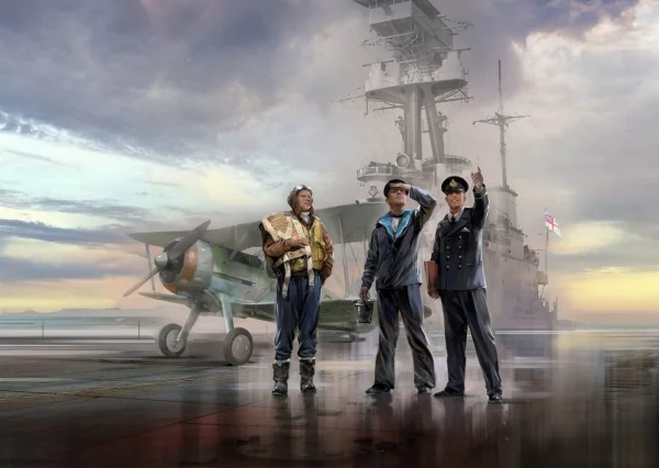 Gloster Sea Gladiator Mk.II with 3 Royal Navy Pilot Figures