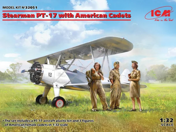 Stearman PT-17 with 3 American Cadet Figures