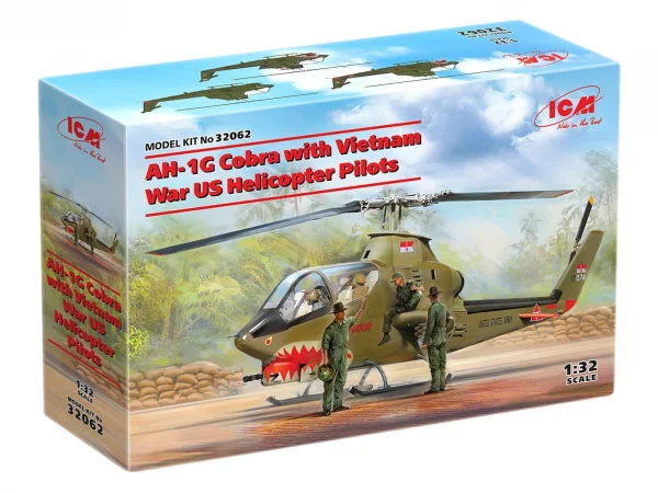 AH-1G Cobra with Vietnam War U.S. Helicopter Pilots 3 Figures