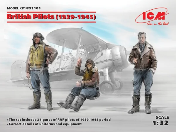 British Pilots (1939-1945) 3 Figures
