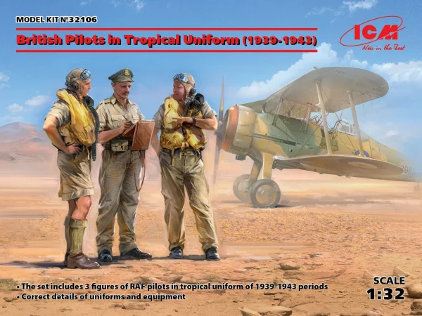 British Pilots in Tropical Uniform (1939-1943) (3 figures)