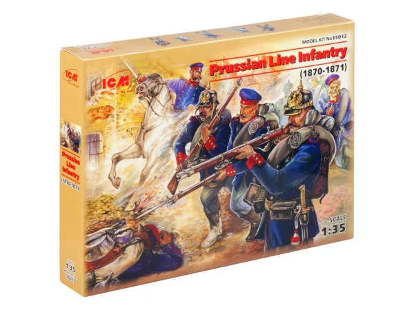 Prussian Line Infantry (1870-1871) (4 figures - officer on horse - 3 soldiers)